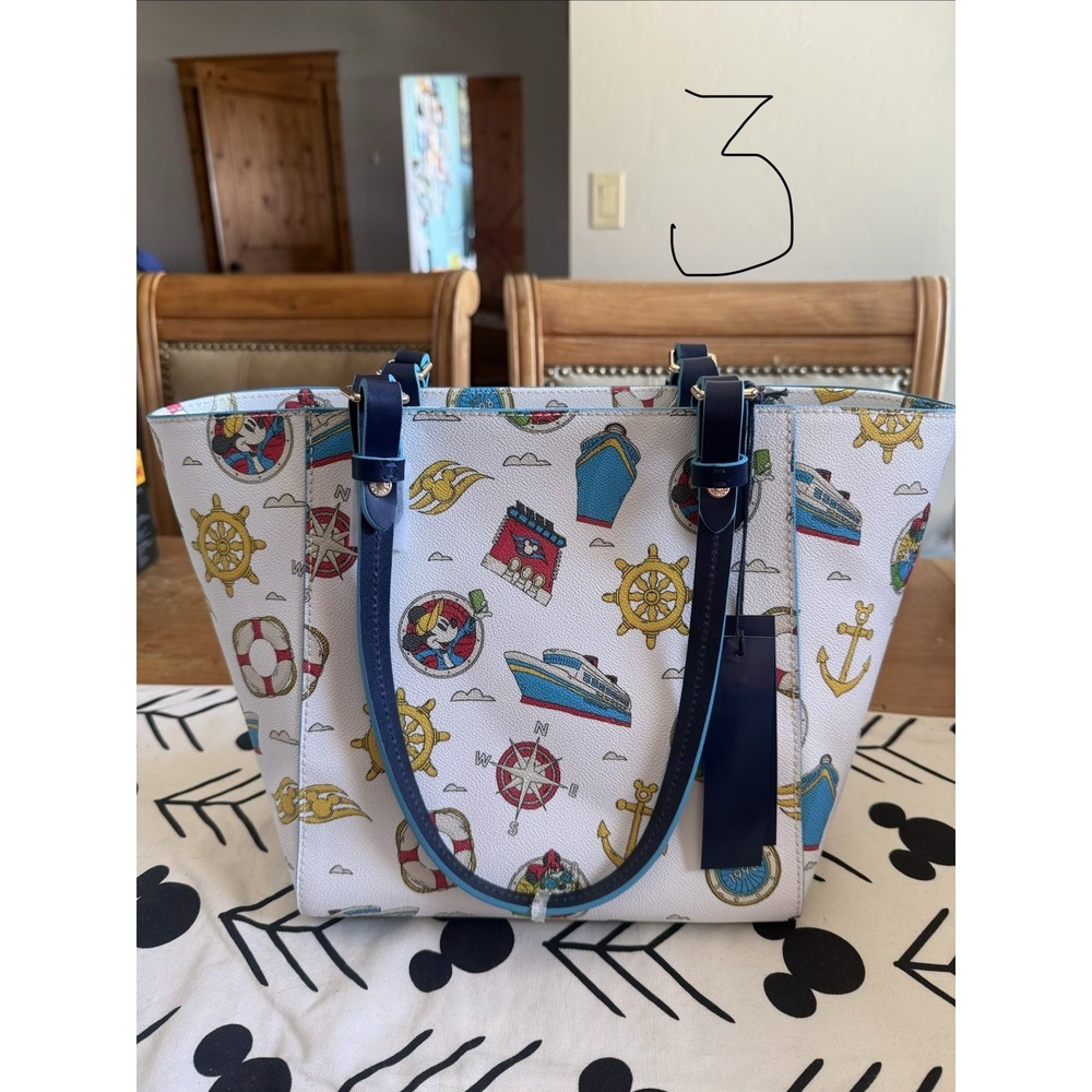 Disney Cruise Line Dooney and Bourke Tote Bag White Nautical New W Tags DCL - Picture 9 of 9
